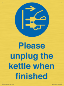 Please unplug the kettle when finished